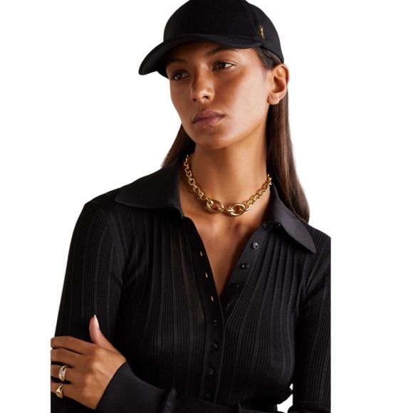 SAINT LAURENT Embellished Wool-Blend Felt Baseball Cap EUC W/ COA - Picture 7 of 16